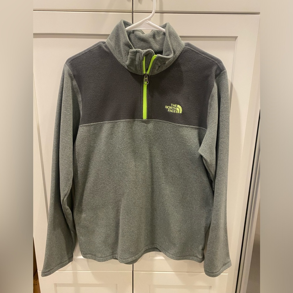 🩶🖤💚The North Face boys fleece quarter zip jacket